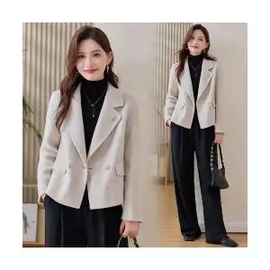여성 오늘도예쁜 정장 자켓 리버시블 모직 코트 가을 겨울 쇼트 OOTD4