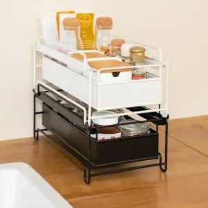 다용도 수납 블랙 화이트 선반 보관대 WE6795B