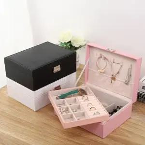 주얼리 2단 가죽 귀걸이 악세사리 보관함 보석함 W98D864