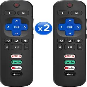 Roku-TV 원격 교체용 2개 팩 TCL ONN 하이센스 Roku TV용 유니버설 컨트롤
