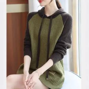 여자티 맨투맨 하프후드 엉덩이 덮는 상의 추동 니트 원템4