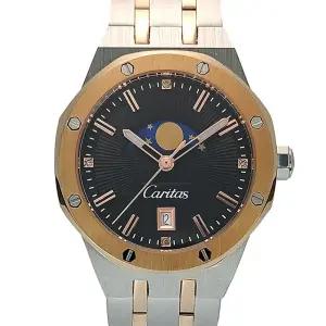 카리타스 문페이즈 다이아몬드 여성 선물 명품 예물 고급 로즈골드 콤비 메탈 손목 시계 / C500BF