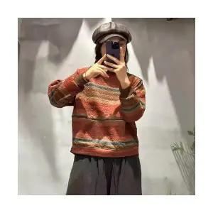 EAMT 여성 기모 맨투맨 겨울 빈티지 프린트 풀오버 캐주얼 도톰 톱 YJ4