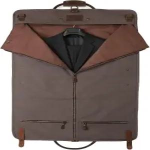 여행 출장 어깨끈이 달린 투인원 캔버스 가죽 수트 러기지 의류 가방(그레이)