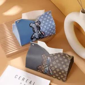 가죽 사각 티슈 디스펜서 각티슈 케이스 수납용품 메이크업 정리함 (WFKA6UA)