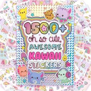 저스트 마이 스타일 1500+ 귀여운 카와이 스티커 스크랩북 플래너 43페이지 분량의 책 청소년 편지 해피