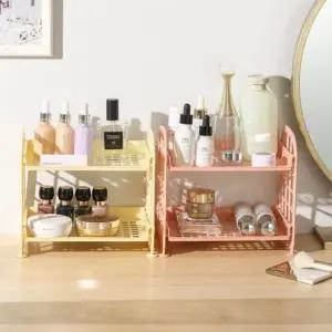데스크테리어 욕실 주방 수납 정리 컬러풀 2단 조립식 미니선반 (WFKADR7)