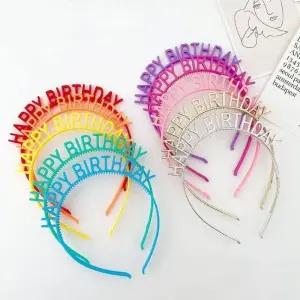 생일 파티 머리띠 해피벌스데이 왕관 장식 축하용 (WFKA8DZ)
