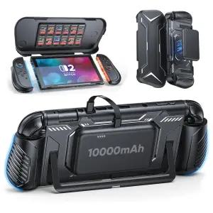 10000mAh PD 20W 고속 충전 파워 뱅크가 장착된 FASTSNAIL 스위치 2 보호 커버 조이콘 2용 미끄럼방지