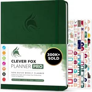 클레버 폭스 플래너 PRO - 생산성 향상 시간 관리 및 목표 달성을 위한 주간 월간 라이프 8.5x11