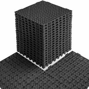 MAXWAVE 18 팩 12인치 x 모듈식 연동 바닥 매트, 부드러운 PVC 미끄럼 방지 배수 타일, 데크, 샤워기, 수영장, 지하실, 창고, 실내 및 실외용 스플라이싱 고무 쿠션