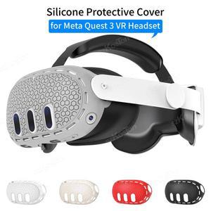 메타 퀘스트 3 VR 헤드셋용 실리콘 보호 커버 액세서리용 스크래치 방지 쉘 스킨 케이스