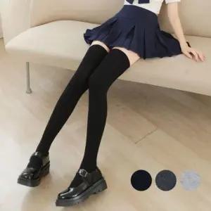 오버니삭스 니삭스 롱 삭스 양말 무지 여성 밀림방지