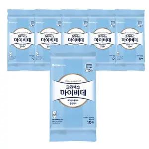 [크리넥스][크리넥스] 크리넥스 마이비데 휴대용 화장실용물티슈 10매 6입 (42931217)