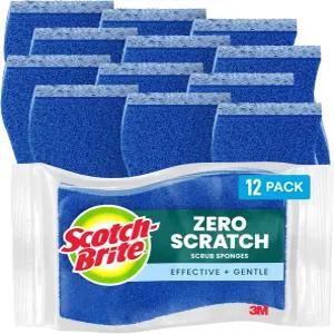 스카치 브라이트 제로 스크래치 스크럽 스펀지 집 주변 청소용 주방 12개 욕실 등 효과적이고 부드러운