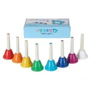 [하프클럽/]미니 핸드벨 8음 다용도 음악 장식 손잡이 악기 소품