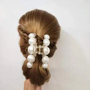 여성 대형 진주 집게핀