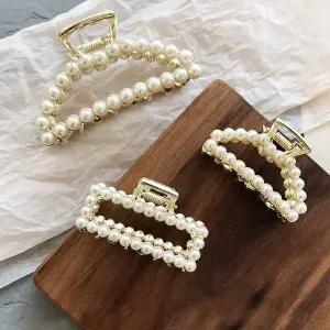 [셀러에이드]진주 헤어 집게핀 머리 핀 7type/Dahila 메탈 반묶음