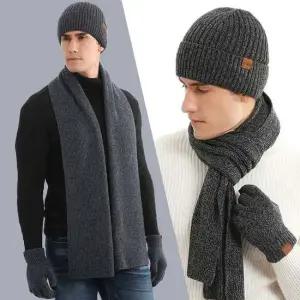 남성 니트 베이직 목도리 장갑 비니세트 남자모자 남자목도리 남자장갑 모자목도리세트 모자장갑세트