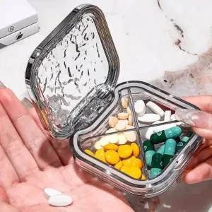 4칸 약병함 투명 알약케이스 휴대용 소분약통