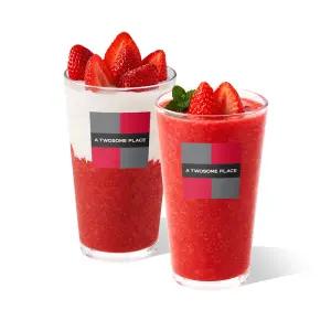 [투썸] 생딸기 듬뿍 주스 R + 딸기 듬뿍 라떼 R