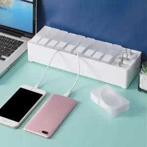 슬라이드형 케이블 정리함 세트 반투명 5P 라벨스티커포함 케이블정리함 5p (WFKAF2A)