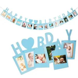 블루 생일 포토 가랜드 ？ 셀프촬영  파티장식