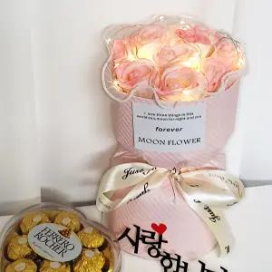 LED 로즈 비누꽃다발 졸업 발표회 기념일 여자친구 선물