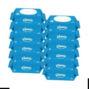 휴대용물티슈 크리넥스 수앤수 코튼클린 물티슈 캡형 72매x6개입x2팩