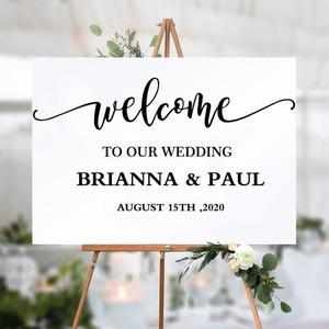 1pc 우수한 맞춤형 이름 DIY PVC 웨딩 장식 액세서리 스티커 선물 상자 Welco