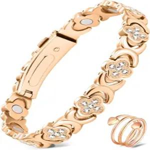 여성용 제카노리 구리 자기 팔찌 3500 가우스 자석이 있는 순수 이상적인 선물