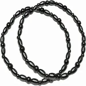 VIKI LINN 여성용 및 남성용 헤마타이트 마그네틱 발찌 2개 조절 가능한 손목밴드 엄마 아빠 아내 친구