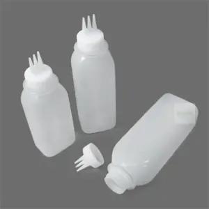 모조리마트 사각 소스병 3구 커팅 노즐 용기 업소용소스병