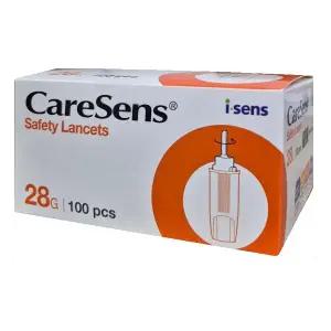 케어센스 일회용 멸균자동채혈침 자동랜싯 안전란셋 28G 100개+알콜솜100매
