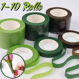 1-10롤 부케 꽃 포장 테이프 DIY 줄기 자체 접착 웨딩 파티 장식 원예 공급