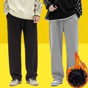 남자 겨울 기모 와이드 츄리닝 바지 작업복 트레이닝 팬츠 빅사이즈 밴딩 스판