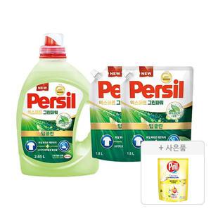 퍼실 엑스퍼트 그린파워 드럼/일반 겸용 액체세제 2.65L, 1개+리필 1.8L, 2개+증정(프릴 시크릿 오브 베이킹소다 레몬 300ml, 1개)