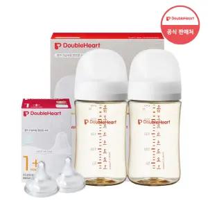 더블하트 모유실감 베이직&모먼트 240ml 트윈세트 (젖병2+젖꼭지2)+증정품
