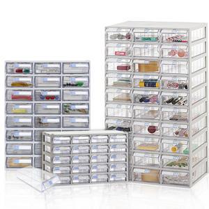 국내생산 완제품] 모아이샵 다용도 투명 수납함 4칸~40칸 화장품 정리함 플라스틱 서랍장