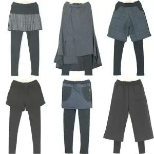 누빔패딩밍크털기모 반바지치마레깅스/겨울보온양털융밴딩조거팬츠/와이드통바지양모스타킹