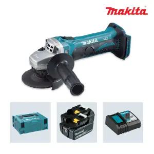 마끼다 DGA402RTE 18V 5.0Ah 배터리 2팩 충전그라인더 앵글 컷팅 100mm(4인치)+케이스포함