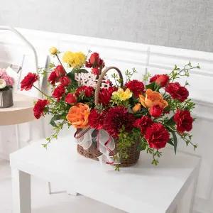 카네이션 조화 바구니 퀸세틴ⅠAset 36cm 꽃 어버이날 스승의날 테이블 장식 감사 선물 행사 소품