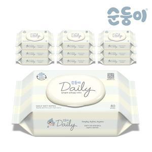 [순둥이]DaC-01 /생분해물티슈 데일리 캡형 80매 10팩
