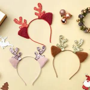 [문구티쳐] 민화샵 크리스마스 루돌프 머리띠 (3종) 반짝반짝 글리터 파티머리띠