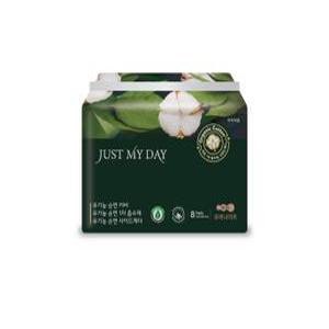 저스트마이데이 유기농 생리대 오버나이트 8p x 1팩 [100% 유기농순면]