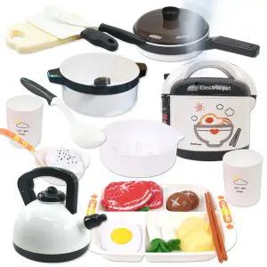 R 스팀 디너 밥솥 소꿉 주방놀이 검정 h346a black 수증기가 나오는 밥통 음식 모형 소품