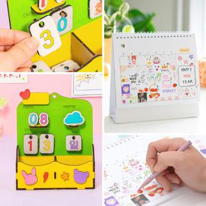 [문구티쳐] 민화샵 MDF 다용도 만년달력 / 2025년 무지 캘린더 만들기 DIY 다용도꽂이 책상달력 나만의 탁상 캘린더