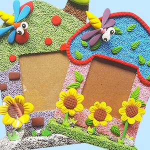 해바라기 집모양 액자꾸미기 만들기 10인세트 DIY 소품만들기