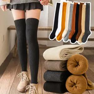 두꺼운 무지 니하이삭스 오버니삭스 골프 반스타킹 반양말