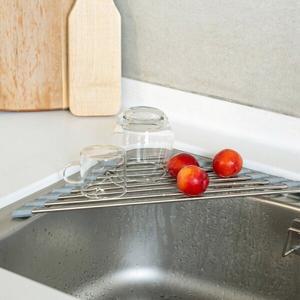 [신세계몰]스테인레스 싱크대 코너 거치형 롤 선반
